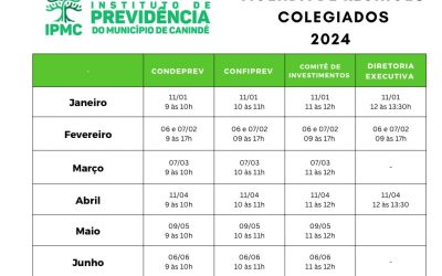 Agenda de Reuniões dos Colegiados do Instituto de Previdência do Município de Canindé – IPMC