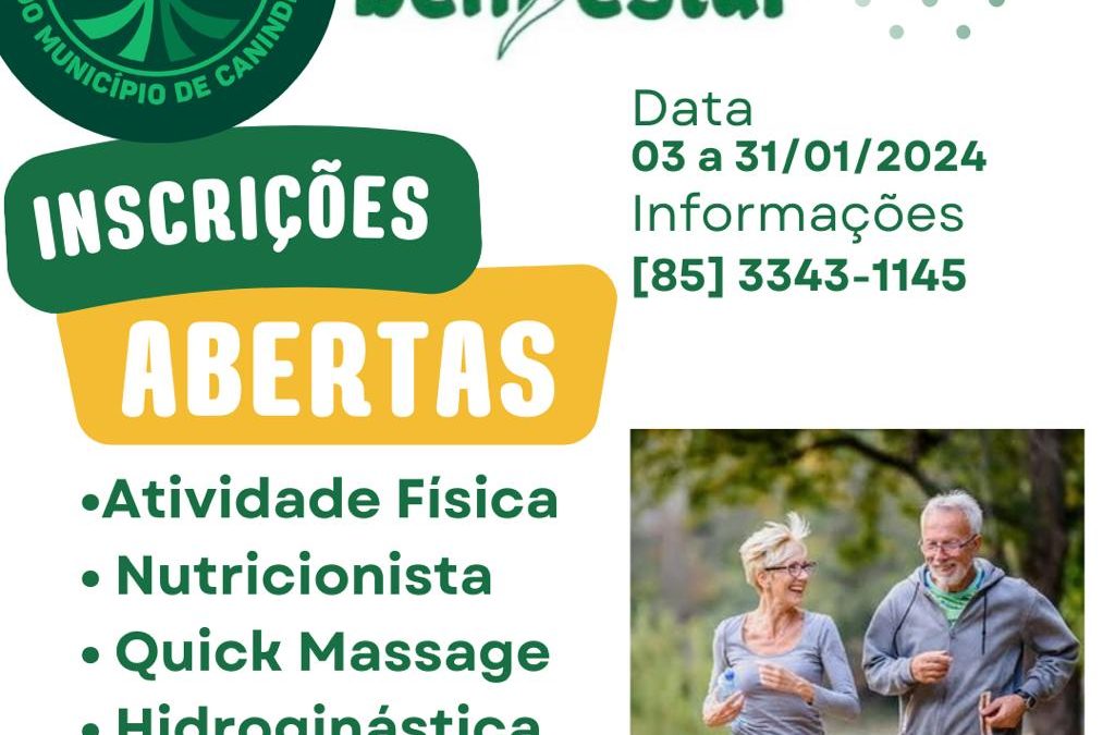 Inscrições do projeto saúde e bem estar